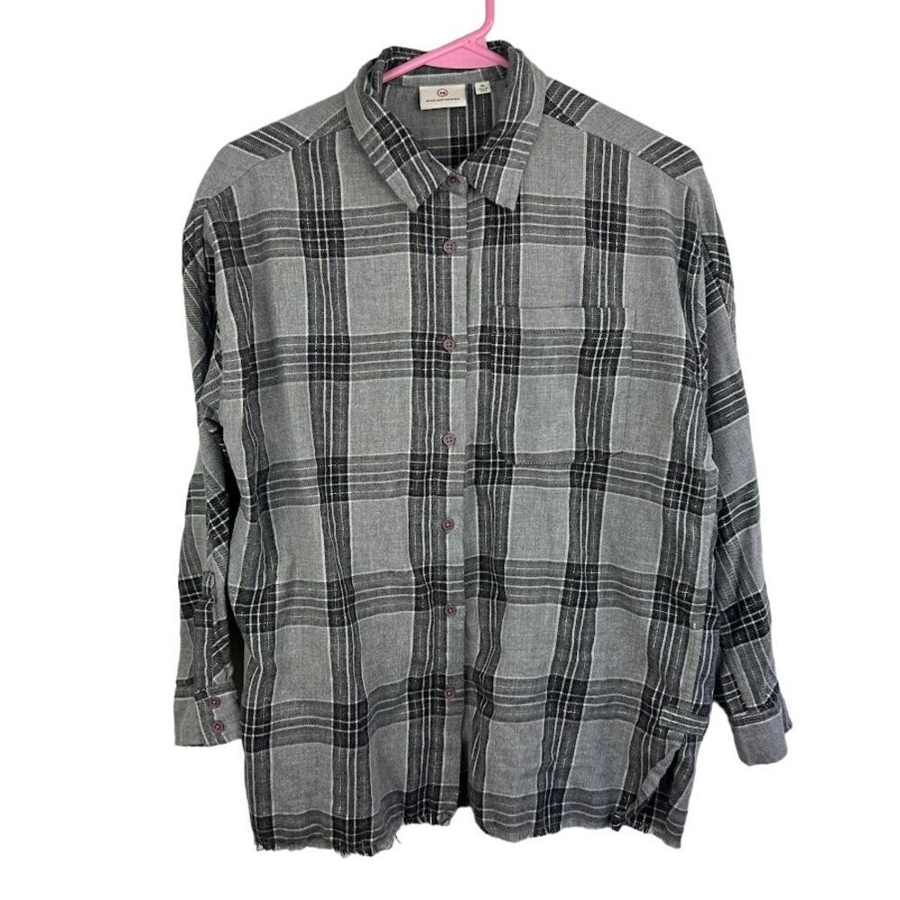 Adriano Goldschmied AG Kids gray flannel long sleeve button up kids size XL
